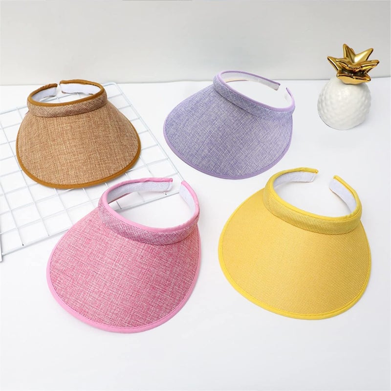jecvxor Cloth Covered Slip-On Visor for Women, Adjustable Cap Sports Sun Visors for Men - Image 2